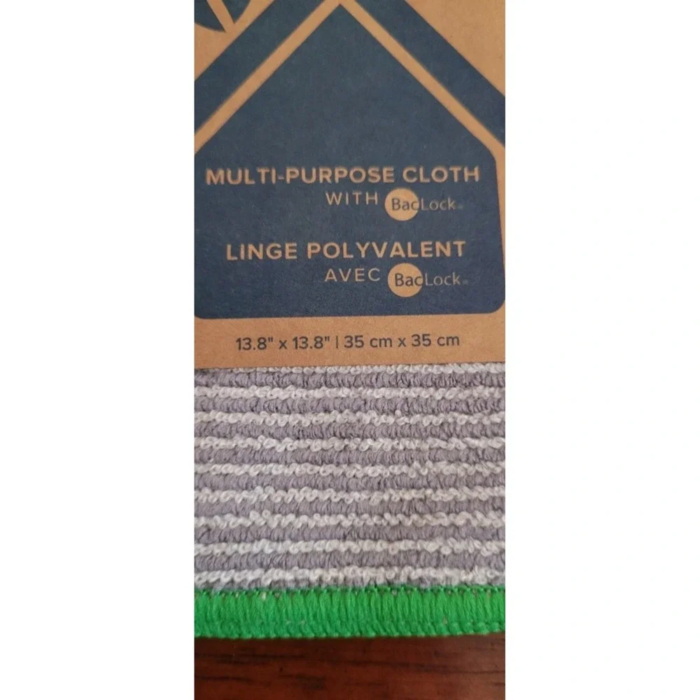 Norwex Multi-Purpose Bamboo Envirocloth Microfiber Cloth Graphite Green Trim